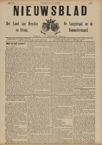 Nieuwsblad het land van Heusden en Altena de Langstraat en de Bommelerwaard 1889-04-24