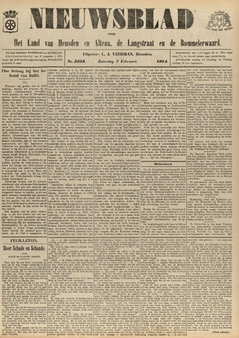 Nieuwsblad het land van Heusden en Altena de Langstraat en de Bommelerwaard 1914-02-07