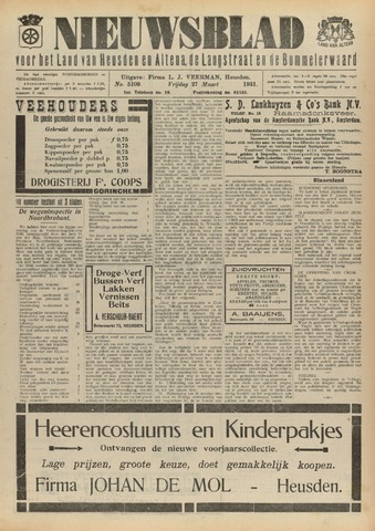 Nieuwsblad het land van Heusden en Altena de Langstraat en de Bommelerwaard 1931-03-27