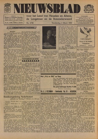 Nieuwsblad het land van Heusden en Altena de Langstraat en de Bommelerwaard 1950-03-02