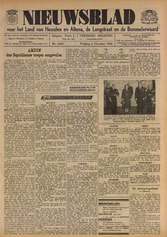 Nieuwsblad het land van Heusden en Altena de Langstraat en de Bommelerwaard 1950-10-06