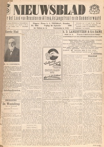 Nieuwsblad het land van Heusden en Altena de Langstraat en de Bommelerwaard 1926-09-24