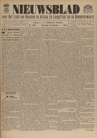 Nieuwsblad het land van Heusden en Altena de Langstraat en de Bommelerwaard 1916-09-16
