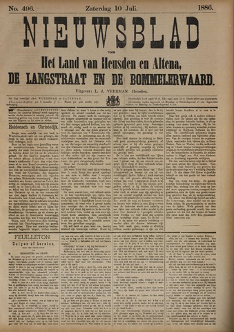 Nieuwsblad het land van Heusden en Altena de Langstraat en de Bommelerwaard 1886-07-10