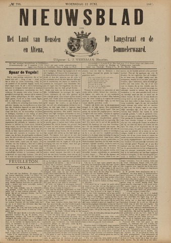Nieuwsblad het land van Heusden en Altena de Langstraat en de Bommelerwaard 1889-06-12