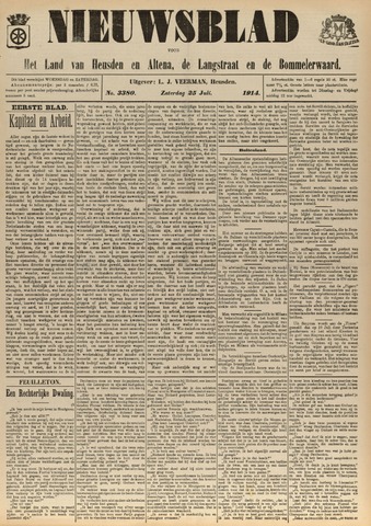 Nieuwsblad het land van Heusden en Altena de Langstraat en de Bommelerwaard 1914-07-25