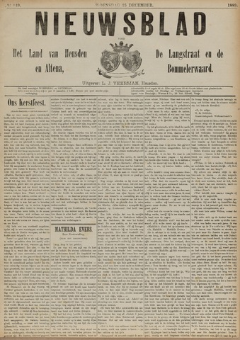 Nieuwsblad het land van Heusden en Altena de Langstraat en de Bommelerwaard 1889-12-25