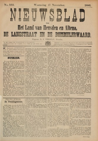 Nieuwsblad het land van Heusden en Altena de Langstraat en de Bommelerwaard 1886-11-17