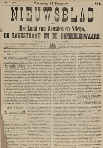 Nieuwsblad het land van Heusden en Altena de Langstraat en de Bommelerwaard 1884-12-24