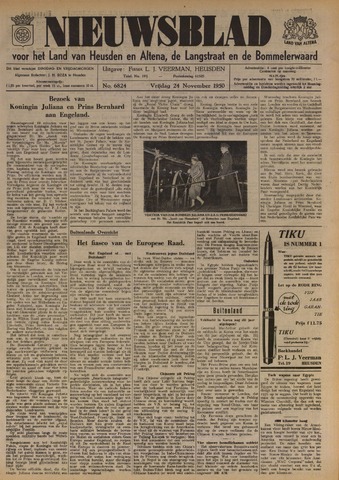 Nieuwsblad het land van Heusden en Altena de Langstraat en de Bommelerwaard 1950-11-24