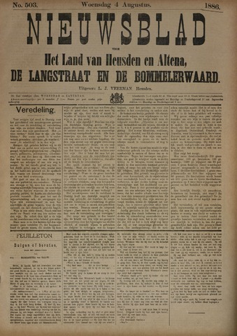 Nieuwsblad het land van Heusden en Altena de Langstraat en de Bommelerwaard 1886-08-04