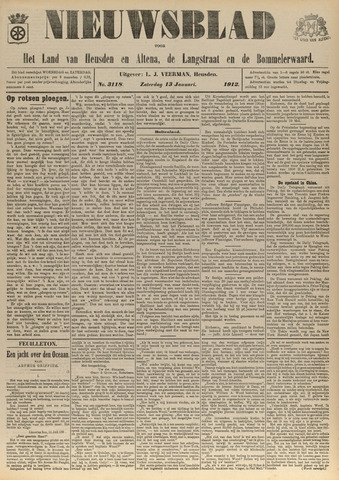 Nieuwsblad het land van Heusden en Altena de Langstraat en de Bommelerwaard 1912-01-13
