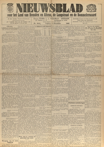 Nieuwsblad het land van Heusden en Altena de Langstraat en de Bommelerwaard 1942-12-04