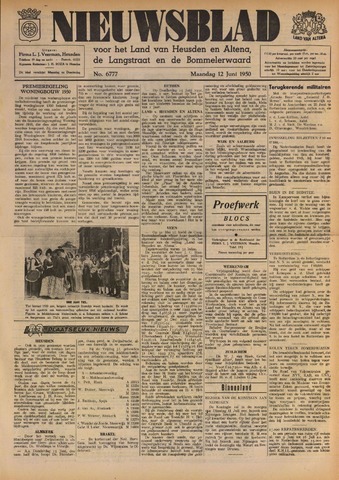 Nieuwsblad het land van Heusden en Altena de Langstraat en de Bommelerwaard 1950-06-12