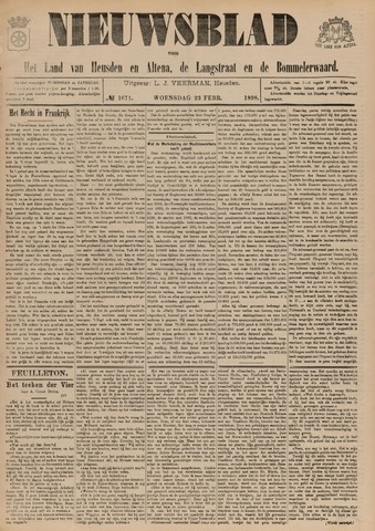 Nieuwsblad het land van Heusden en Altena de Langstraat en de Bommelerwaard 1898-02-23