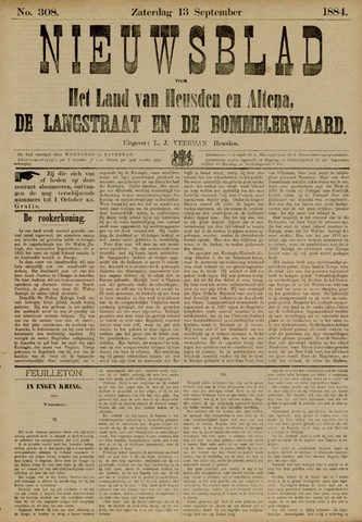 Nieuwsblad het land van Heusden en Altena de Langstraat en de Bommelerwaard 1884-09-13