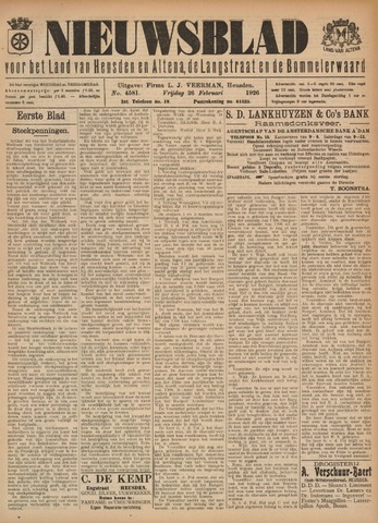 Nieuwsblad het land van Heusden en Altena de Langstraat en de Bommelerwaard 1926-02-26