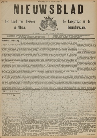 Nieuwsblad het land van Heusden en Altena de Langstraat en de Bommelerwaard 1889-09-25