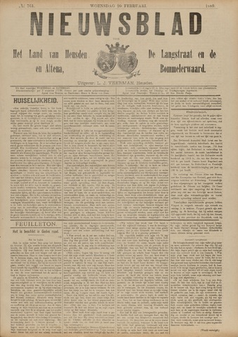 Nieuwsblad het land van Heusden en Altena de Langstraat en de Bommelerwaard 1889-02-20