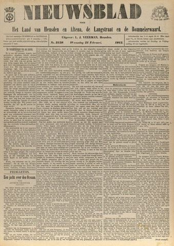 Nieuwsblad het land van Heusden en Altena de Langstraat en de Bommelerwaard 1912-02-21
