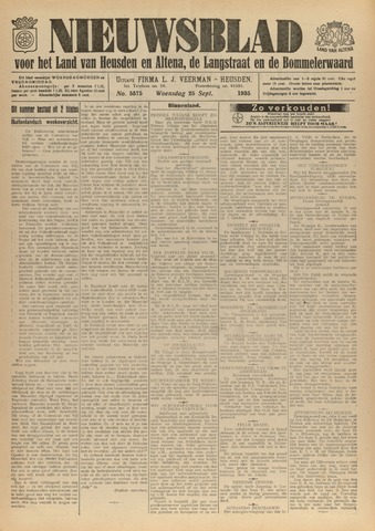 Nieuwsblad het land van Heusden en Altena de Langstraat en de Bommelerwaard 1935-09-25