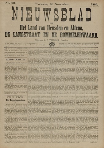 Nieuwsblad het land van Heusden en Altena de Langstraat en de Bommelerwaard 1886-11-10