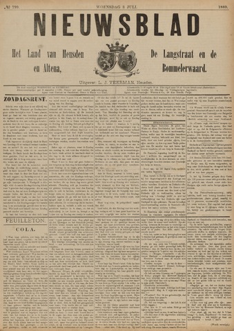 Nieuwsblad het land van Heusden en Altena de Langstraat en de Bommelerwaard 1889-07-03