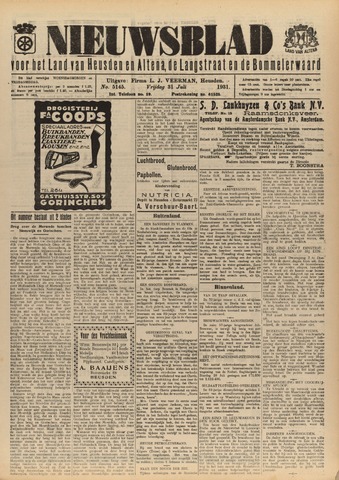 Nieuwsblad het land van Heusden en Altena de Langstraat en de Bommelerwaard 1931-07-31