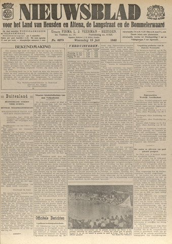 Nieuwsblad het land van Heusden en Altena de Langstraat en de Bommelerwaard 1942-07-15