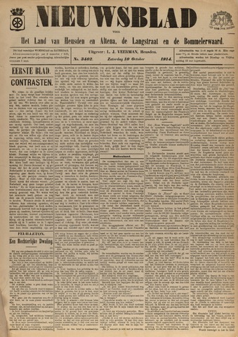 Nieuwsblad het land van Heusden en Altena de Langstraat en de Bommelerwaard 1914-10-10