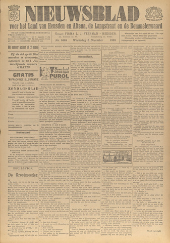 Nieuwsblad het land van Heusden en Altena de Langstraat en de Bommelerwaard 1933-12-06
