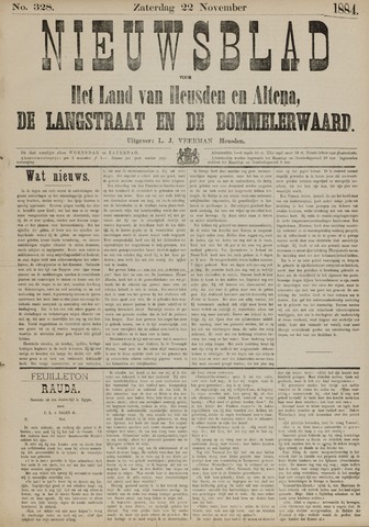 Nieuwsblad het land van Heusden en Altena de Langstraat en de Bommelerwaard 1884-11-22