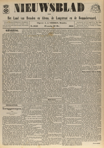 Nieuwsblad het land van Heusden en Altena de Langstraat en de Bommelerwaard 1912-05-22