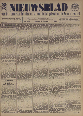Nieuwsblad het land van Heusden en Altena de Langstraat en de Bommelerwaard 1916-12-02