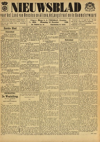 Nieuwsblad het land van Heusden en Altena de Langstraat en de Bommelerwaard 1926-11-10