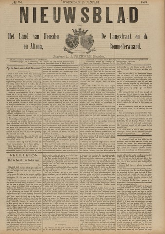 Nieuwsblad het land van Heusden en Altena de Langstraat en de Bommelerwaard 1889-01-23