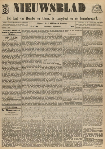 Nieuwsblad het land van Heusden en Altena de Langstraat en de Bommelerwaard 1912-09-07