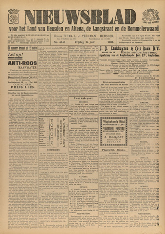 Nieuwsblad het land van Heusden en Altena de Langstraat en de Bommelerwaard 1933-07-14