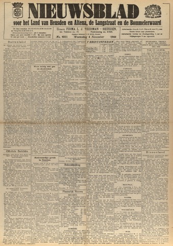 Nieuwsblad het land van Heusden en Altena de Langstraat en de Bommelerwaard 1942-11-04