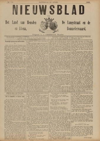 Nieuwsblad het land van Heusden en Altena de Langstraat en de Bommelerwaard 1889-04-20