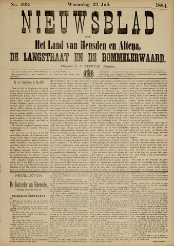 Nieuwsblad het land van Heusden en Altena de Langstraat en de Bommelerwaard 1884-07-23
