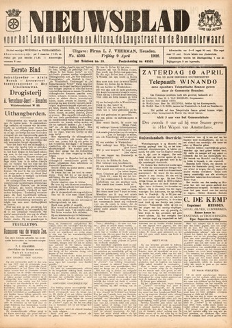 Nieuwsblad het land van Heusden en Altena de Langstraat en de Bommelerwaard 1926-04-09