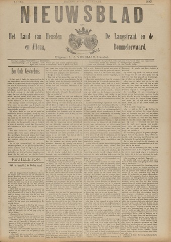Nieuwsblad het land van Heusden en Altena de Langstraat en de Bommelerwaard 1889-02-09