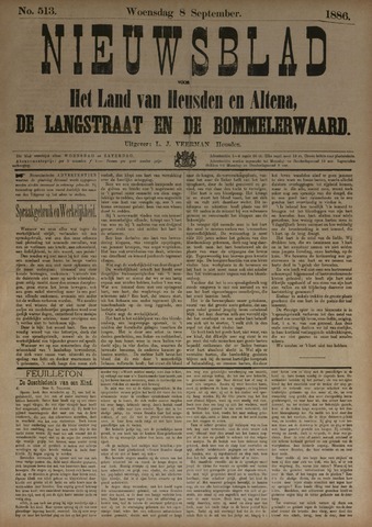 Nieuwsblad het land van Heusden en Altena de Langstraat en de Bommelerwaard 1886-09-08