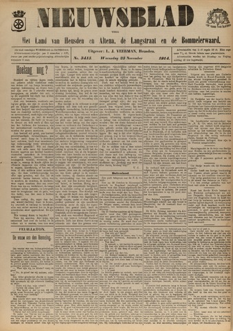 Nieuwsblad het land van Heusden en Altena de Langstraat en de Bommelerwaard 1914-11-25