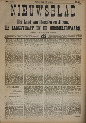 Nieuwsblad het land van Heusden en Altena de Langstraat en de Bommelerwaard 1886-07-03