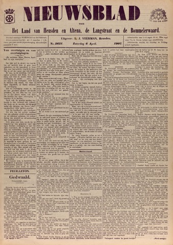 Nieuwsblad het land van Heusden en Altena de Langstraat en de Bommelerwaard 1907-04-06