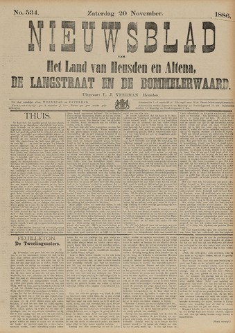 Nieuwsblad het land van Heusden en Altena de Langstraat en de Bommelerwaard 1886-11-20