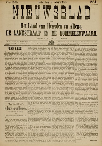 Nieuwsblad het land van Heusden en Altena de Langstraat en de Bommelerwaard 1884-08-09