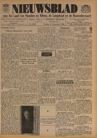 Nieuwsblad het land van Heusden en Altena de Langstraat en de Bommelerwaard 1950-12-15